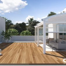 Terrassenüberdachung Pergotenda® von WIEMER Sicht- und Sonnenschutz aus Zeitz