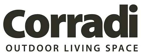 Das Logo von Corradi mit der Logounterschrift Outdoor Living Space